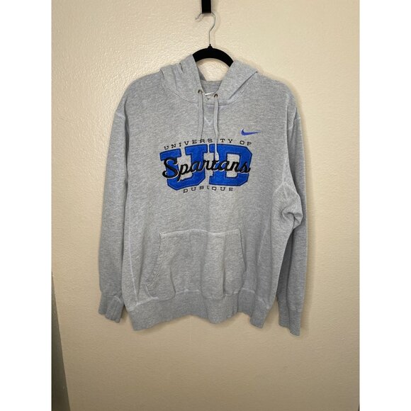 Nike University Of Dubuque Spartans Gray Pullover Hoodie Large Sweatshirt - Picture 1 of 7